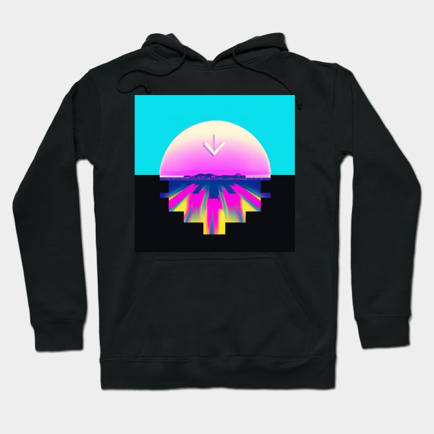 Colorful cyber abstraction portal with an arrow Hoodie by SJG-digital